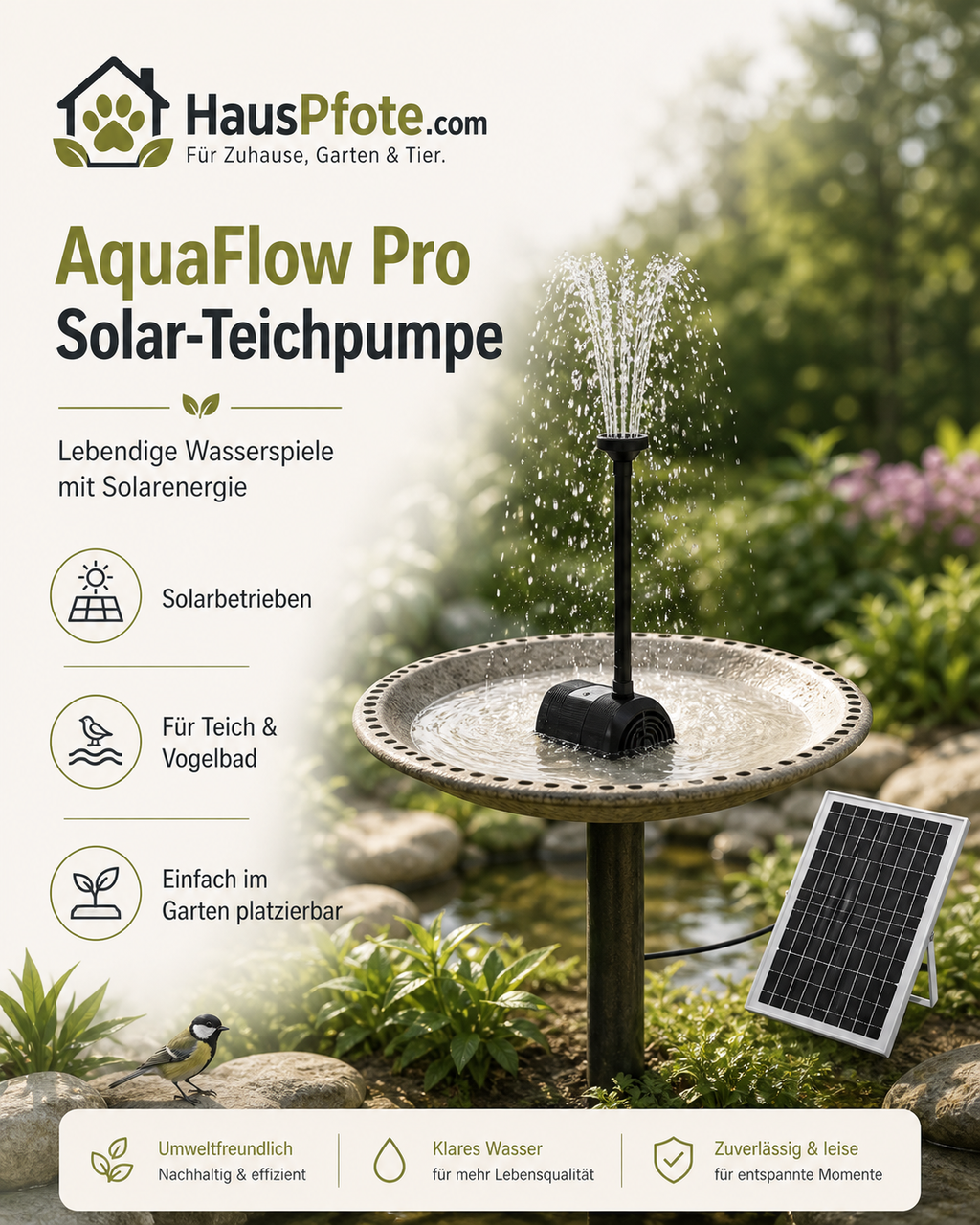 AquaFlow Pro: Solar-Teichpumpe