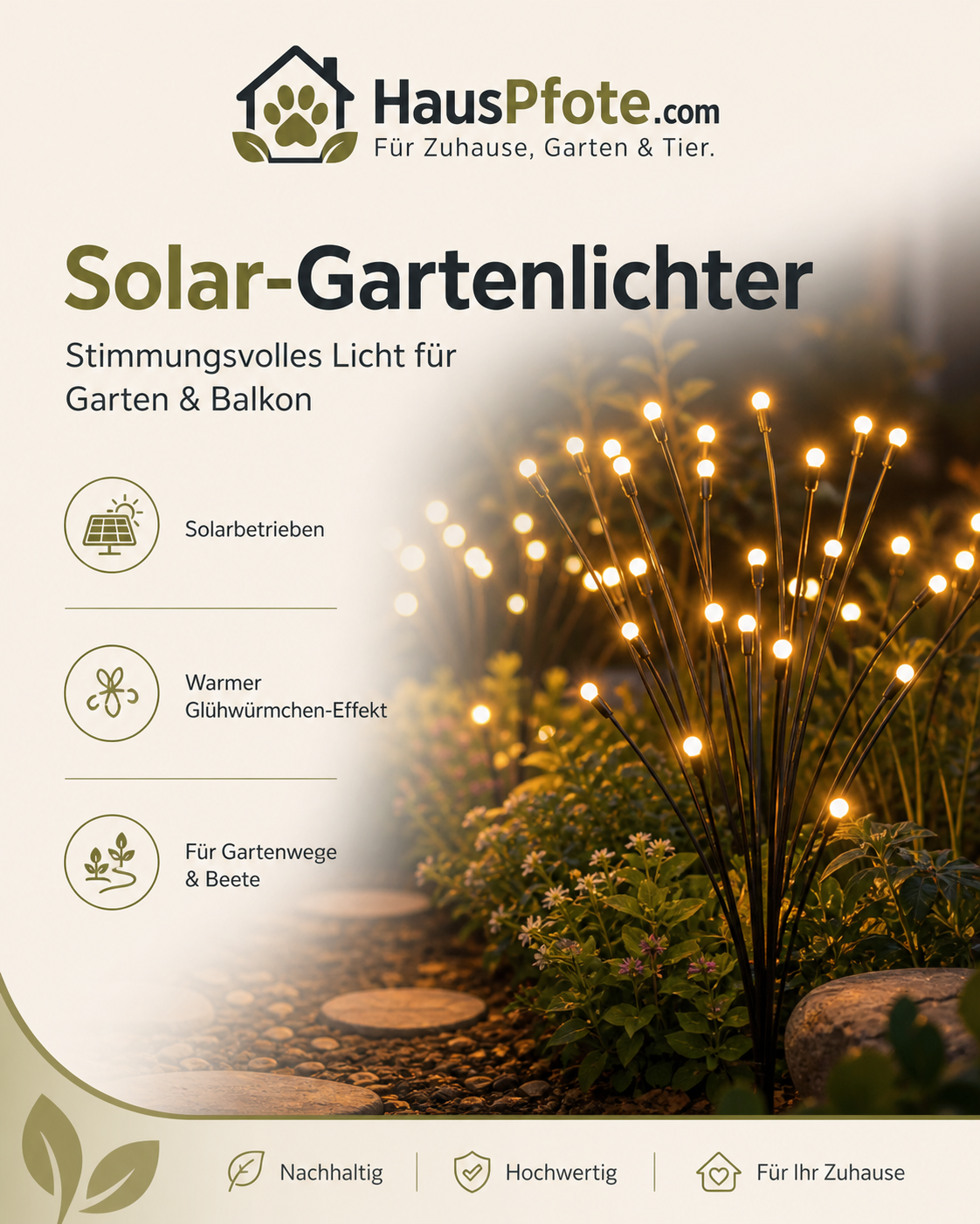 Solar-Gartenlichter (Glühwürmchen-Effekt)