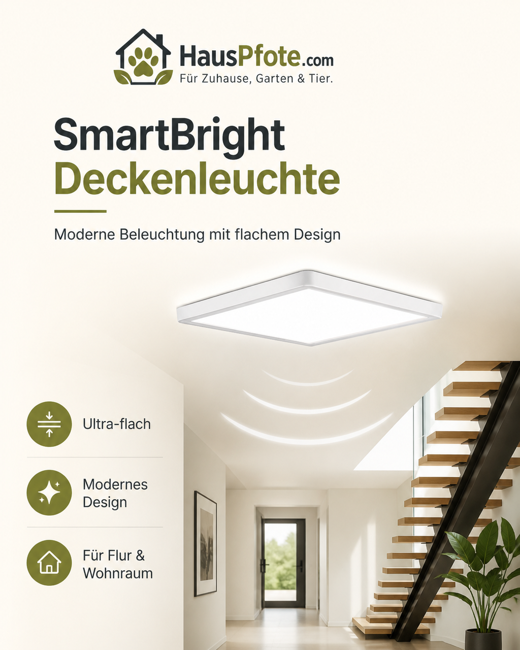 SmartBright: Ultra-Flache Radar-Deckenleuchte