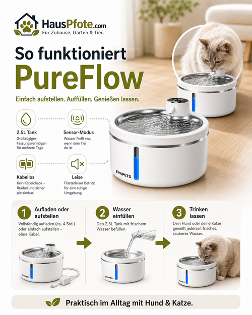 Akku-Trinkbrunnen – kabellos für Hund & Katze
