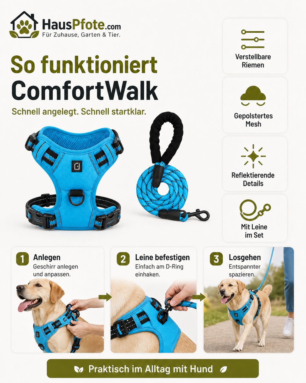 ComfortWalk No-Pull Hundegeschirr – entspannter spazieren gehen