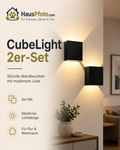 CubeLight: 2er-Set Design-Wandleuchten