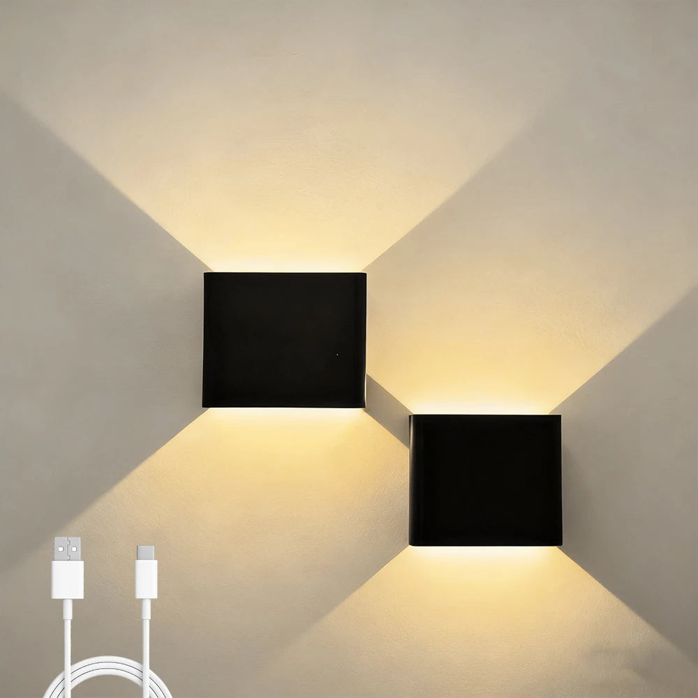 CubeLight: 2er-Set Design-Wandleuchten