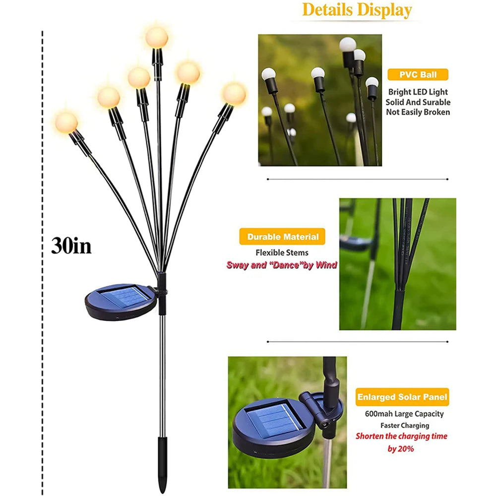 Solar-Gartenlichter (Glühwürmchen-Effekt)