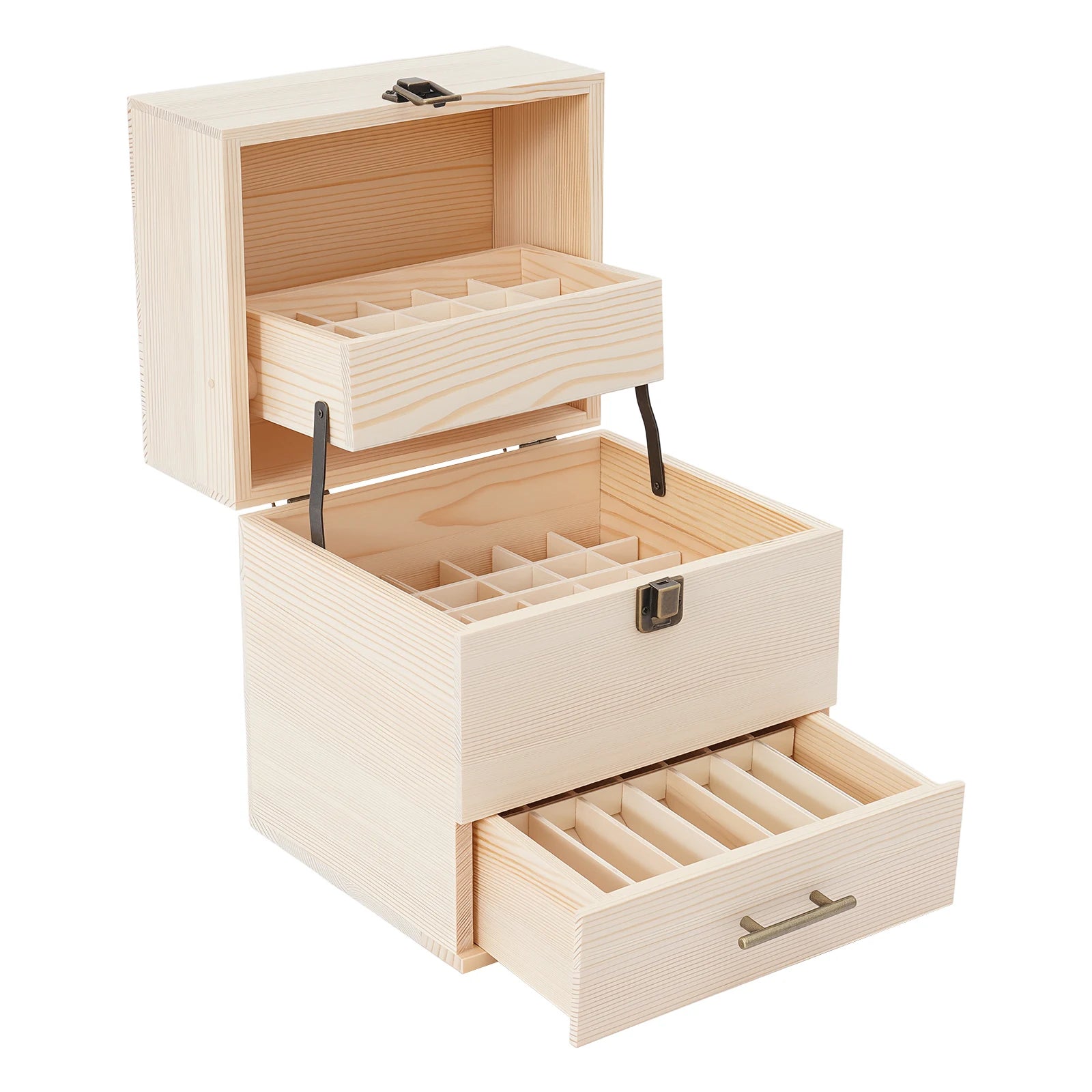 Oils & More: Echtholz-Box (59 Fächer)