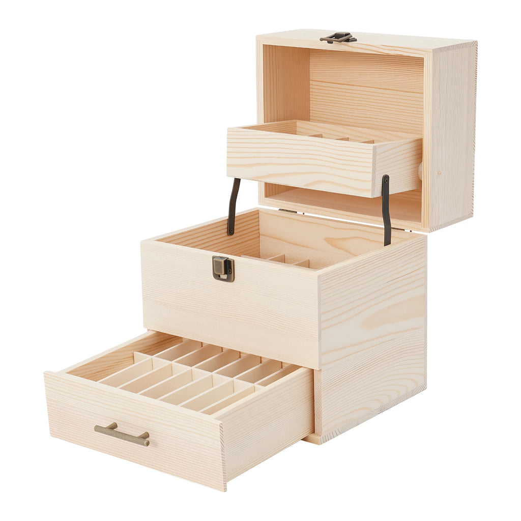 Oils & More: Echtholz-Box (59 Fächer)