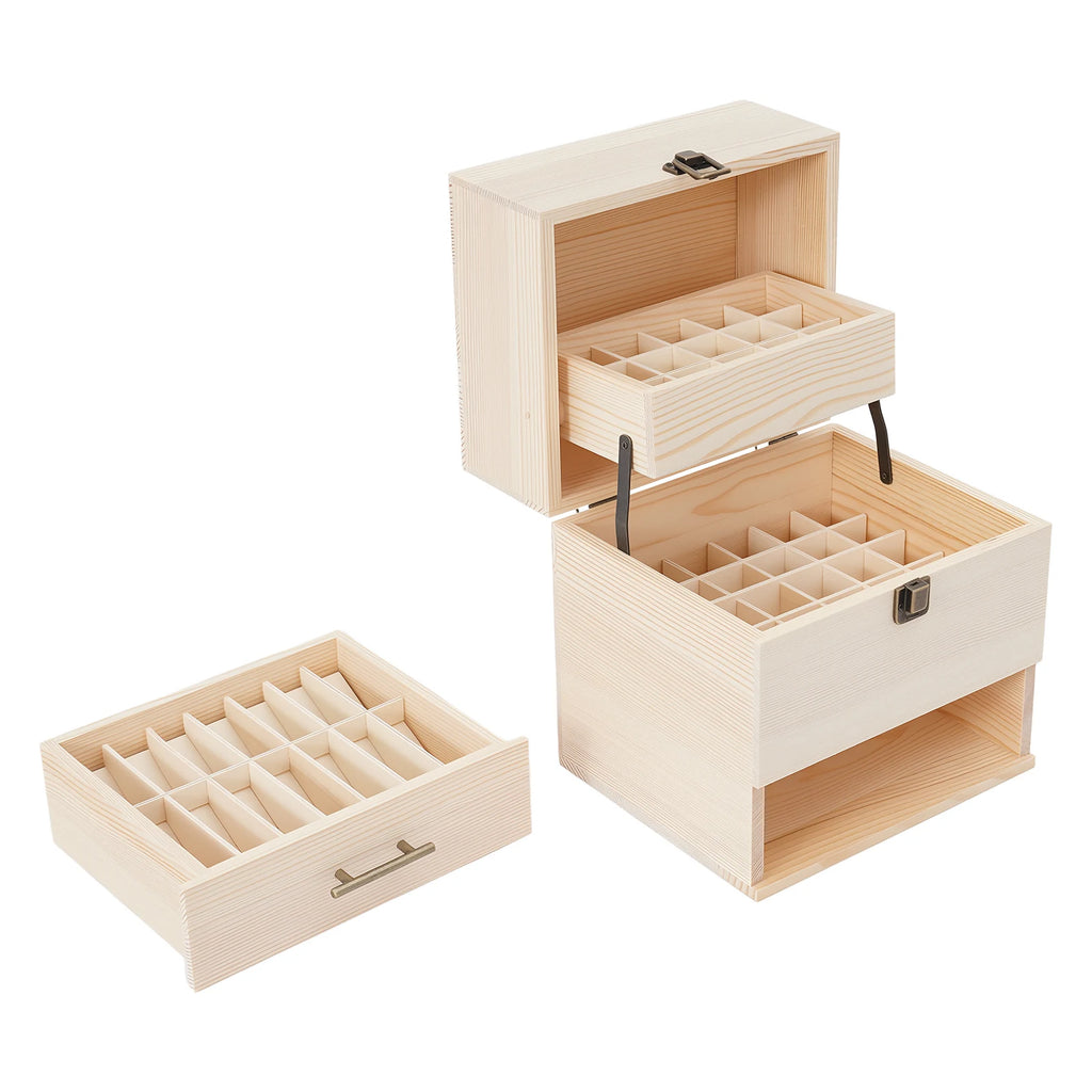 Oils & More: Echtholz-Box (59 Fächer)