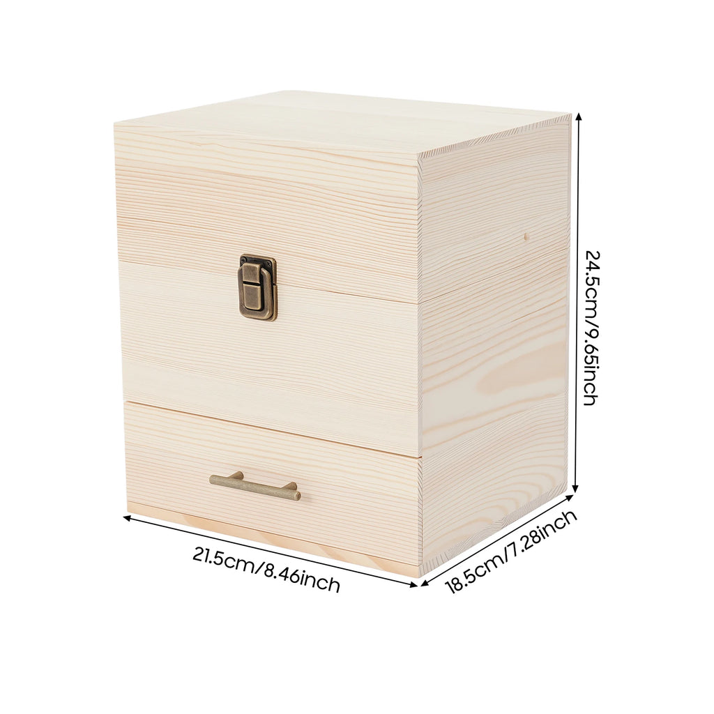 Oils & More: Echtholz-Box (59 Fächer)